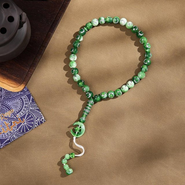 Tasbih Gebetsperlen, 33 Perlen, grün, Unisex - Bild 1