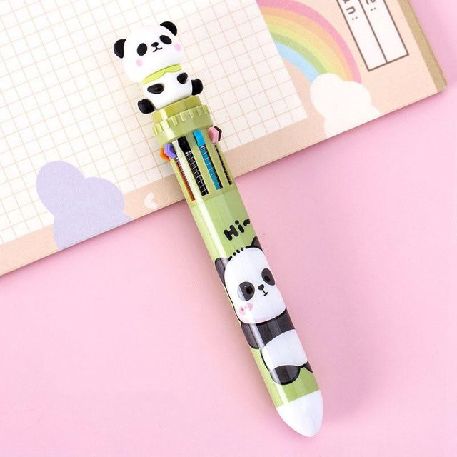 Lytwtw's Cartoon-Panda Kugelschreiber 10 in 1 Multicolor Grün - Bild 1