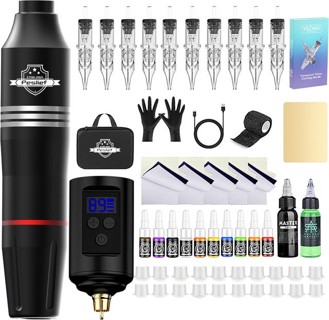 YILONG Tattoo Kit, Drahtlose Tattoo Maschine, 1500mAh - Bild 1