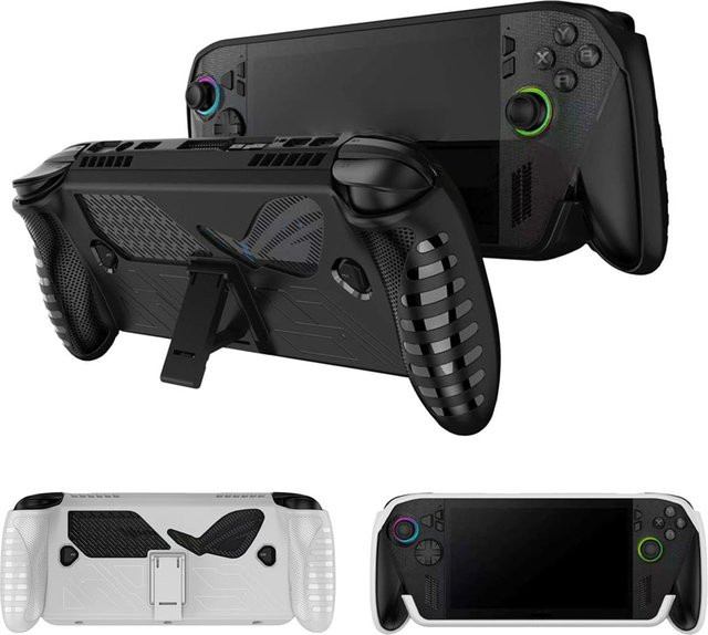 Asus ROG Ally und ROG Ally X Schutzhülle aus TPU in Schwarz mit integriertem Ständer - Bild 1