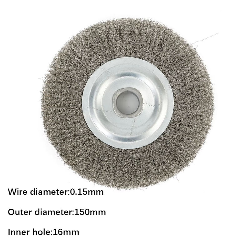 DAZZLEEX Drahtbürste Flach und Gewellt aus Edelstahl für Winkelschleifer, Durchmesser: 15 cm, Farbe: Silber - Bild 2
