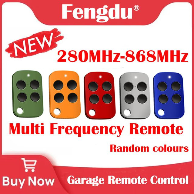 4-in-1 Fernbedienungssender für Garagentoröffner mit automatischem Scan, kompatibel mit Rolling Code und Festcode, 280–868 MHz - Bild 1
