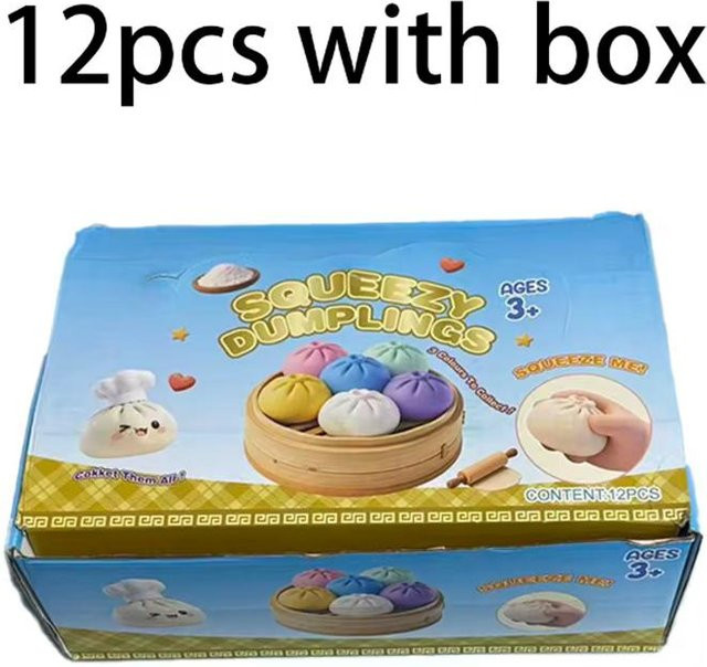 Glitzer Brötchen Squishy, Knetball, mit Perle & Dampfer, Fidget Spielzeug - Bild 1