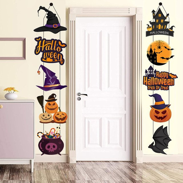 Joy-enlife Halloween Türanhänger aus Papier mit Kürbis, Geist und Fledermaus für deine Party-Dekoration, Mehrfarbig - Bild 1