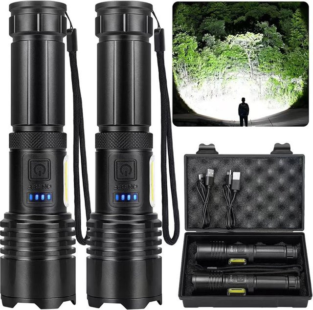 Heinast LED Taschenlampe mit wiederaufladbarem Akku in Schwarz - Bild 1