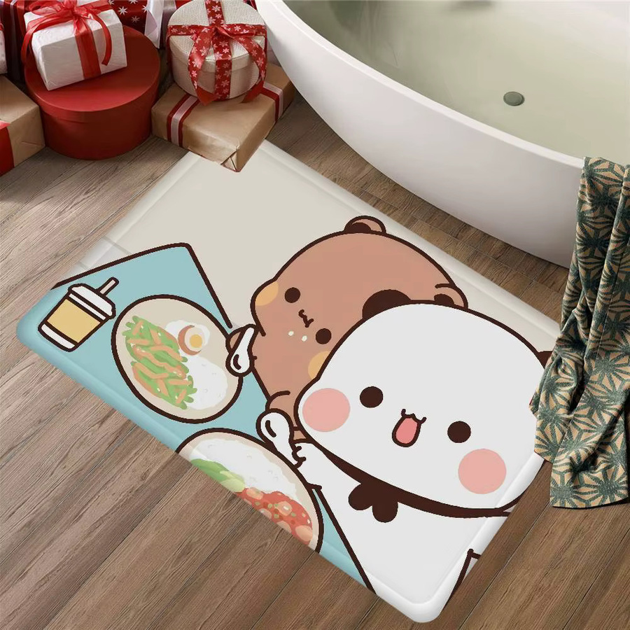 DUDU UND BUBU Bodenmatte mit Streifenmuster, rutschfest und wasserabsorbierend für das Schlafzimmer - Bild 2
