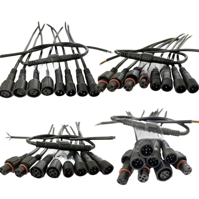 SAGE LU MEI Wasserdichte LED-Stecker auf Buchse mit Kabel, 2-polig bis 5-polig, Farbe: Schwarz, Kabellänge: 40 cm - Bild 6