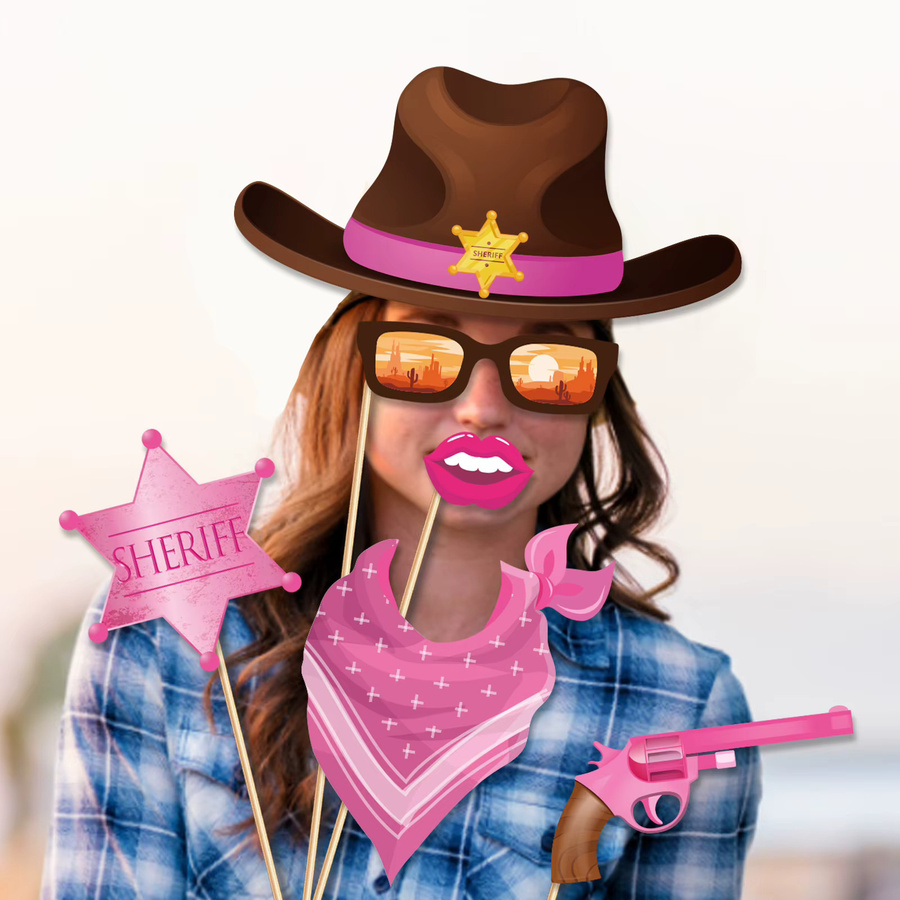 Wild West Cowgirl Thema Foto kabine Requisiten, 25-teiliges Set - Bild 2