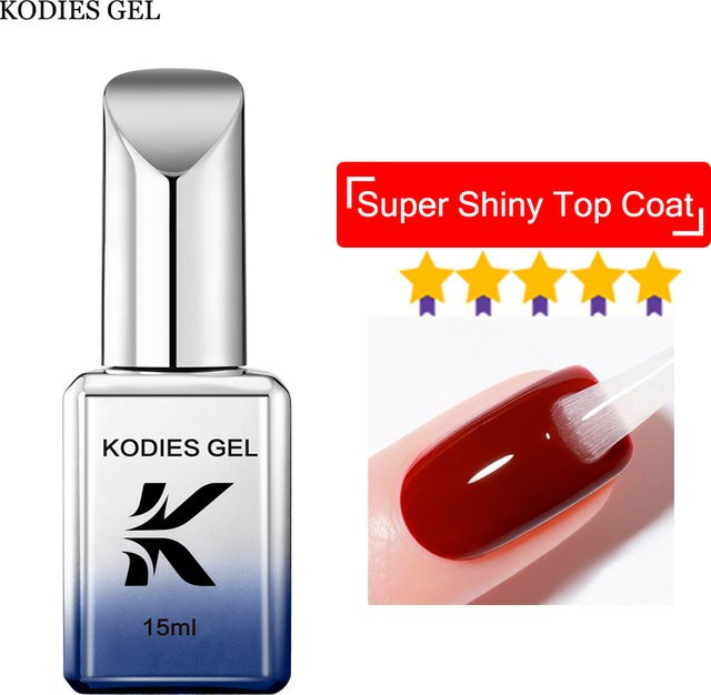 KODIES GEL Super Shine Top Coat Gel-Nagellack, Glänzend, Milky White - Bild 1