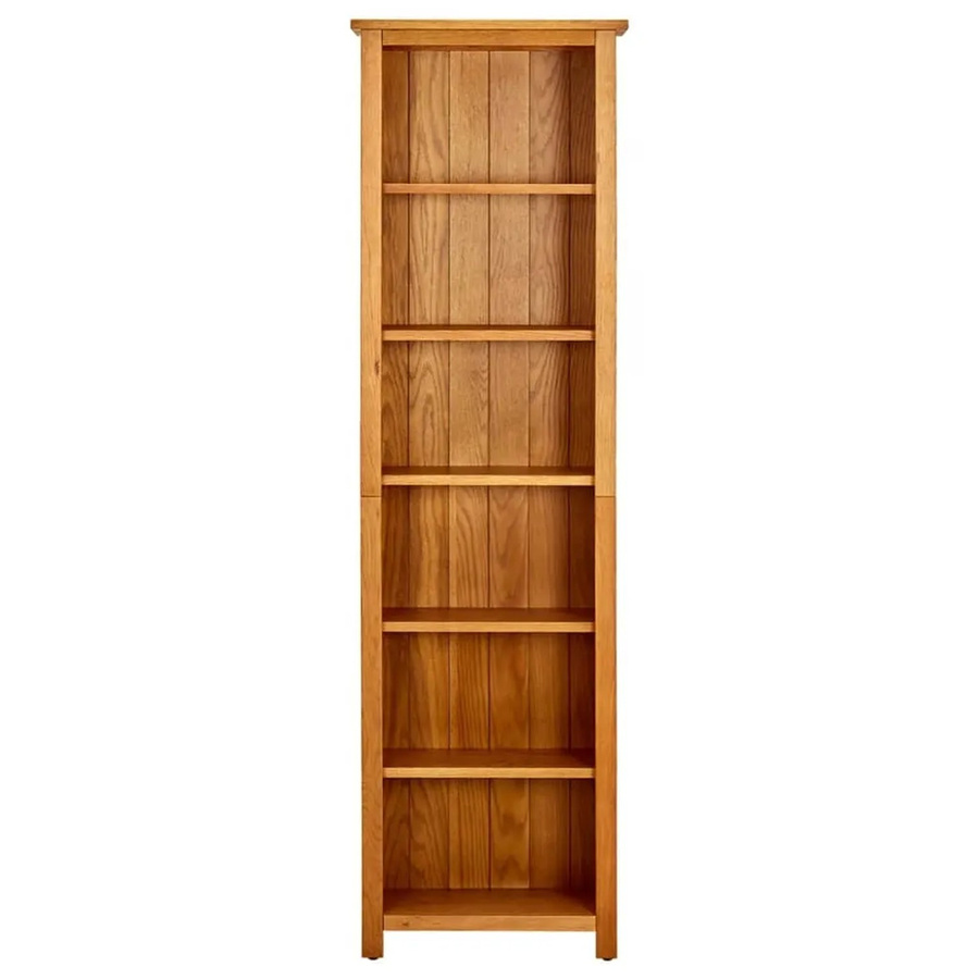 vidaXL Bücherregal aus Massivholz in Eiche, 6 Fächer, Braun, B/T/H: 52 x 22 x 180 cm - Bild 2
