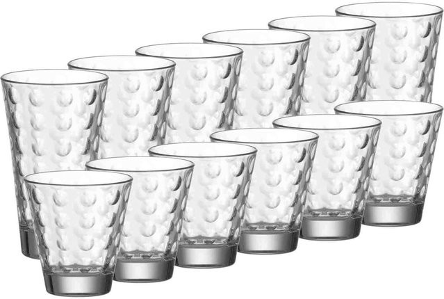 Leonardo Trinkgläser Optic Set aus transparentem Glas, 12er Set, 200 ml - Bild 1