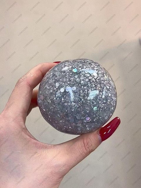 Disco Silber Glitzer Slushie Stressball, Slushy, Formbar, Knetbar, Quetschig, ASMR Sensorisch Stressabbau Fidget Spielzeug - Bild 1