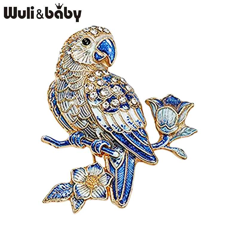 Wuli&baby Brosche, Blumen-Papageien, Kristall, Bunt, Unisex - Bild 1