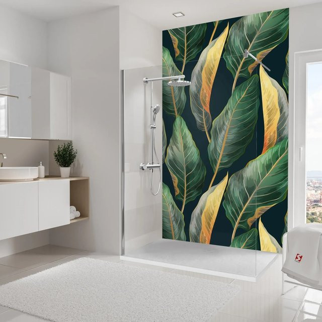 Schulte Duschrückwand DecoDesign Tropenblätter Gold B: 150 cm, H: 255 cm - Bild 1