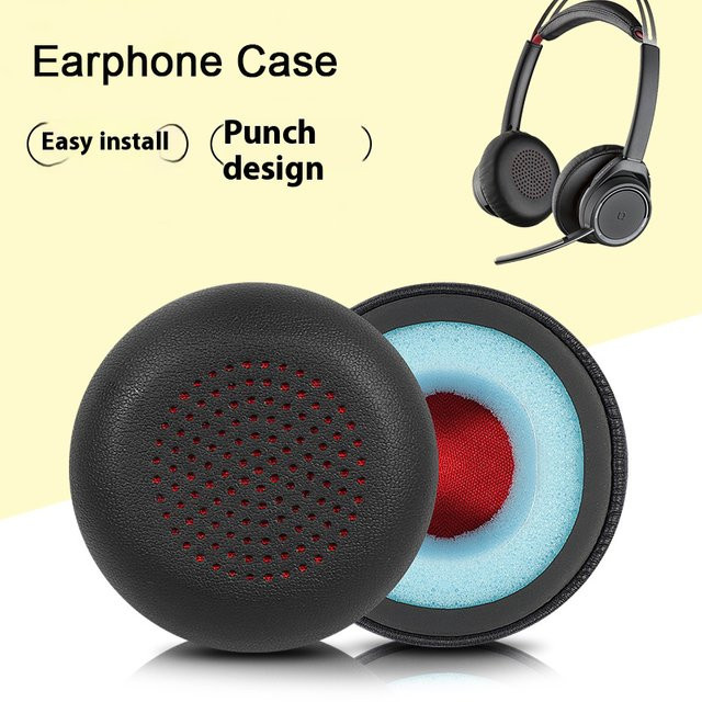 Ersatz-Ohrpolster aus Schaumstoff und Leder für Plantronics UC B825 5220 5210 7225 in Schwarz - Bild 1