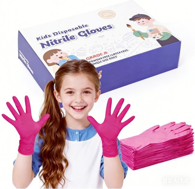 INMAICH Nitril-Einweghandschuhe für Kinder in Blau und Pink, latexfreie Reinigungshandschuhe zum Basteln, Malen und Gärtnern für 6- bis 15-Jährige - Bild 1
