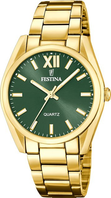 Festina Damenuhr, Quarz, Edelstahl, Grün, 36 mm, 5 ATM - Bild 1