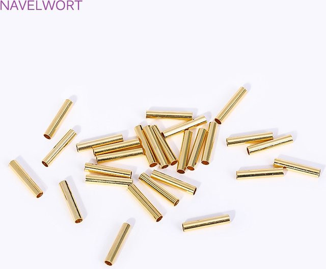 Röhrenperlen Spacer, 18K vergoldet, Messing, 2*10mm - Bild 1