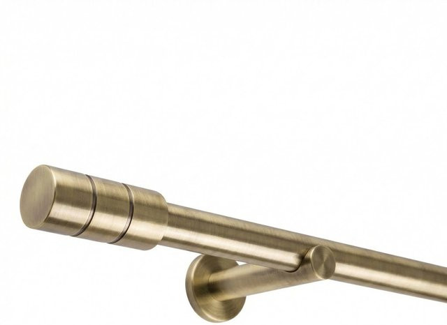 Deco-Raum Gardinenstange Zylinder nach Maß, Farbe Messing-antik/Gold, Durchmesser: 2,5 cm, Länge: 360 cm - Bild 1