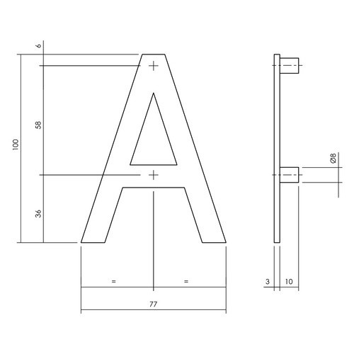 Intersteel Hausbuchstabe Buchstabe A aus Edelstahl in Schwarz - Bild 2