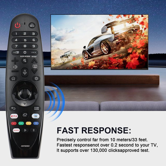 LG Ersatz-Fernbedienung für Smart TV UHD OLED QNED mit Sprachsteuerung und Netflix-Hotkey in Schwarz - Bild 1