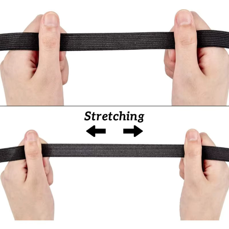 Elastisches Flachgummiband Schwarz für DIY Nähprojekte und Taillenband Herstellung, 1 Rolle, Breite: 3/5 Zoll, Länge: 33 Meter - Bild 4