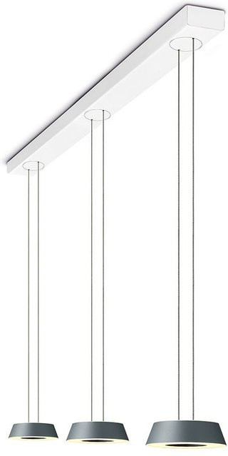 Oligo Glance 3-flammige LED-Pendelleuchte in Grau matt und Weiß matt mit unsichtbarer Höhenverstellung und warmweißem Licht (2700K) - Bild 1