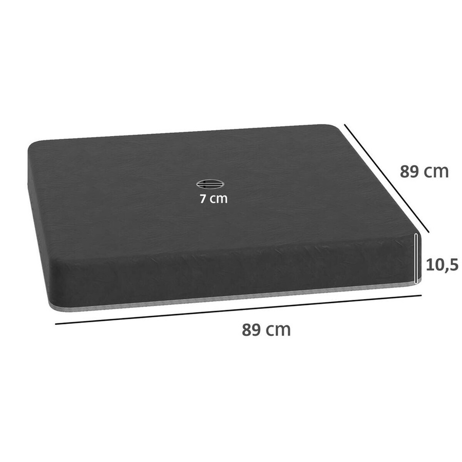Outsunny Sonnenschirmständer 4-teilig aus schwarzem Kunststoff und Polyester, befüllbares Schirmgewicht für Ampelschirme mit 80 kg, B/H/L: 89 x 10,5 x 89 cm - Bild 3