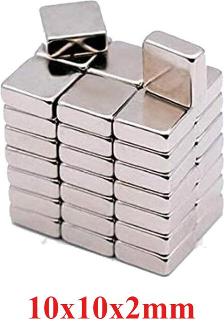 U-POLEMAG Quadratische Neodym-Magnete N35 Seltenerdmagnete Weiß B/H/T: 10 x 10 x 2 mm - Bild 1