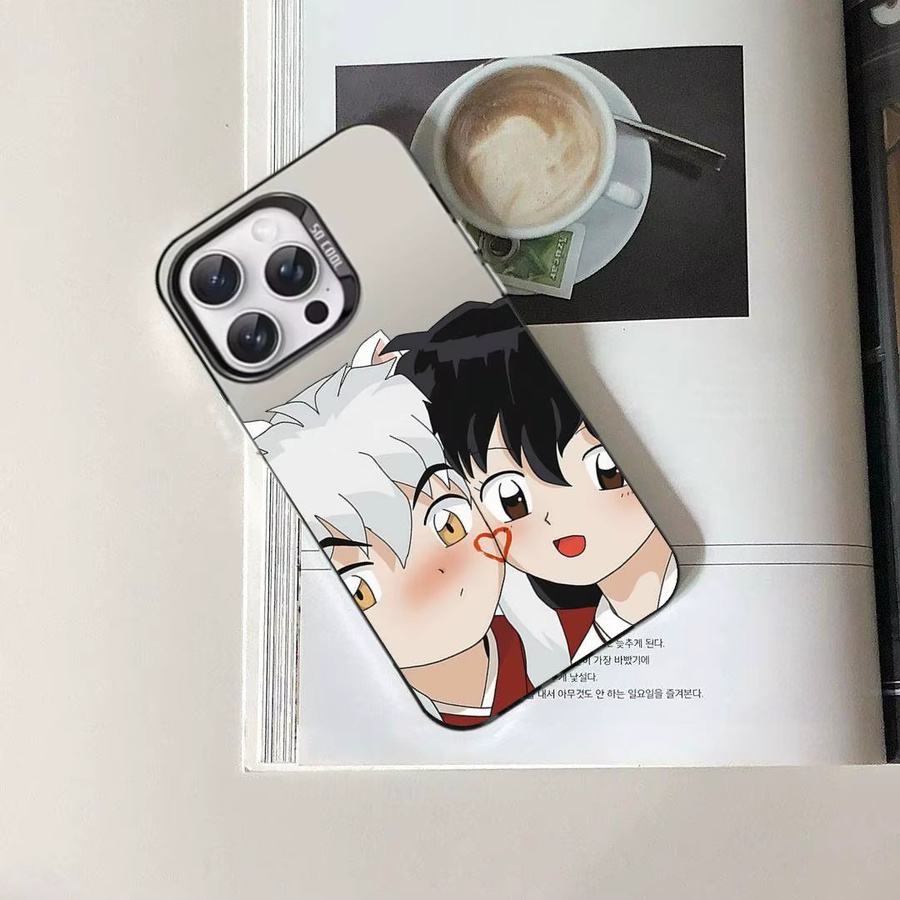 Mesuca Anime Inuyasha Handyhülle für iPhone 11 bis iPhone 17 Pro Max, Stoßfeste Schutzhülle mit galvanisierter Versilberung, Farbe: Multicolour/Silber - Bild 2