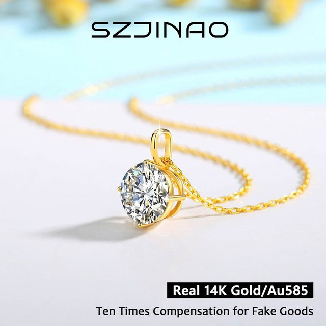 szjinao Halskette, 585 Gold, Moissanit, Diamant, Damen - Bild 1