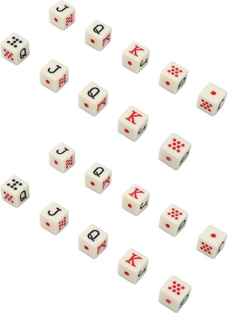 CosyHome Spanische Pokerwürfel, 20-teiliges Set, Kunststoff, Gelb, Weiß - Bild 1