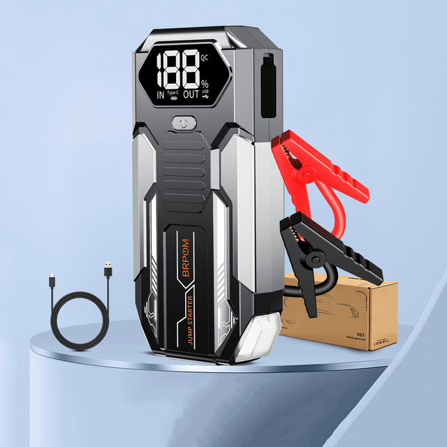 BSMOOM 1500A Auto-Starthilfe Powerbank 12V Tragbares Notfall-Startgerät mit LED-Taschenlampe und großem Bildschirm zur Spannungsanzeige - Bild 1