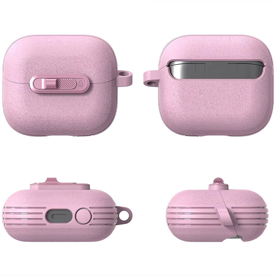Frosted Lock stoßfeste Kopfhörer-Abdeckung für Samsung Galaxy Buds 3 Pro inklusive Reinigungsstift und Haken in Schwarz oder Pink - Bild 4