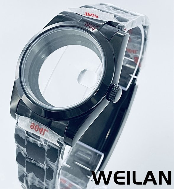 Uhrengehäuse Edelstahl, Schwarz, Saphir, Unisex - Bild 1
