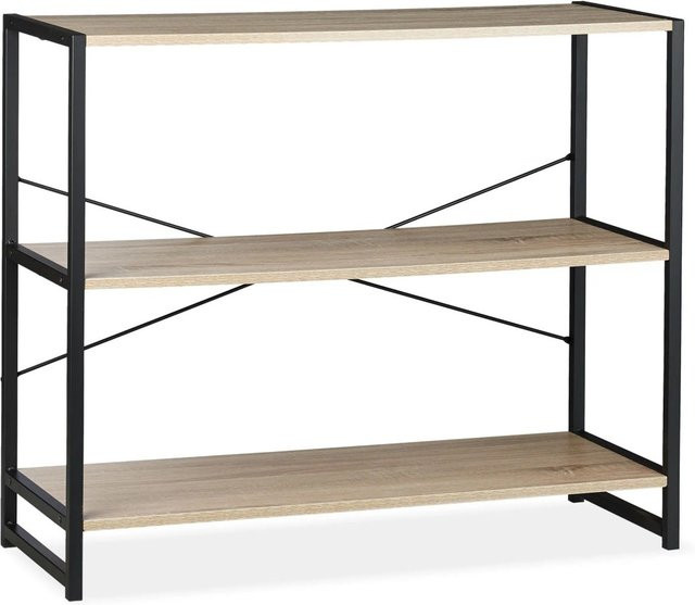 Relaxdays Standregal PB aus Metall in Braun/Schwarz mit 3 Fächern im Industrial Design, B/T/H: 80 x 35 x 95 cm - Bild 1