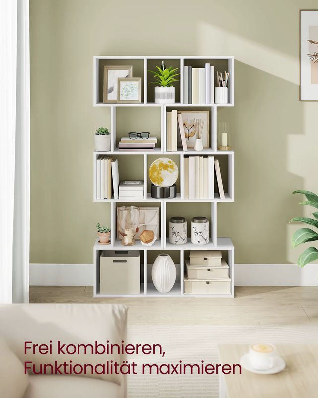VASAGLE Bücherregal mit 5 Ebenen in Weiß, Standregal B/T/H: 24 x 40 x 159 cm - Bild 3