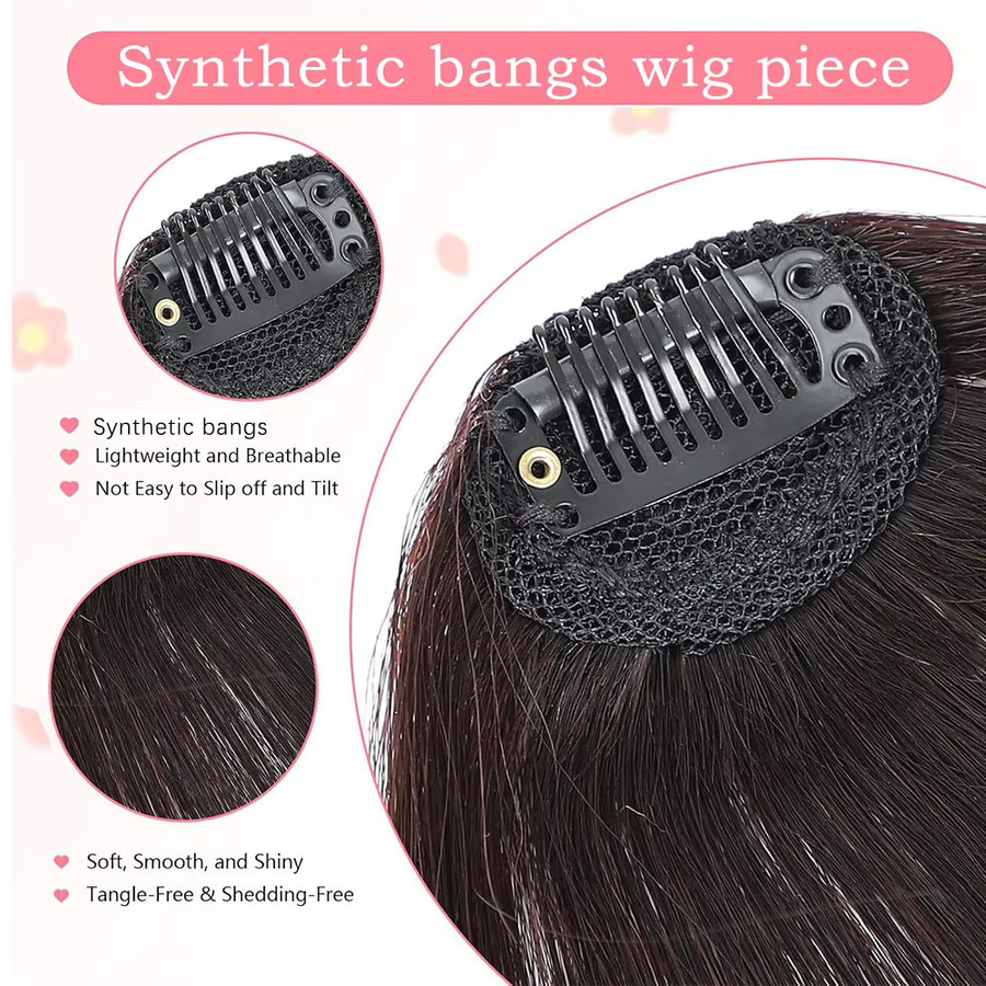Manetique Clip-In Haarverlängerung Air Bangs, Synthetisch, Damen - Bild 4