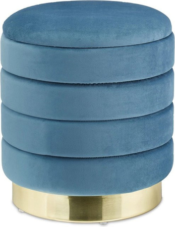 Relaxdays Samthocker mit Stauraum in Petrol mit Gold-Details, B: 43,5 cm, T: 39 cm, H: 39 cm