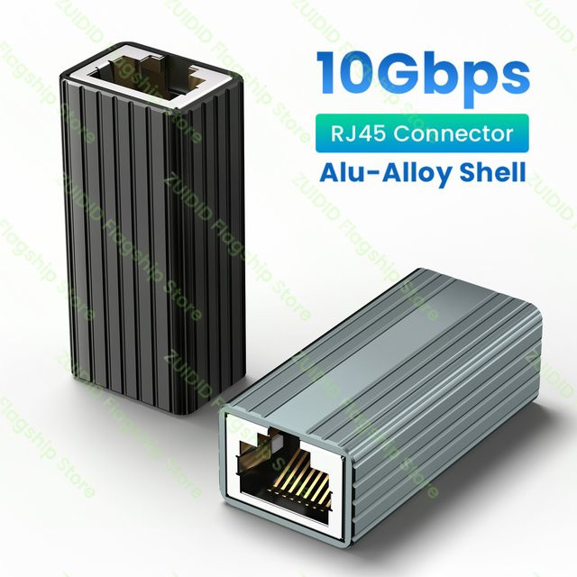 OUIO RJ45 Ethernet LAN Adapter Cat8 Cat7 Cat6 Gigabit Netzwerk Extender Buchse auf Buchse, Schwarz - Bild 1