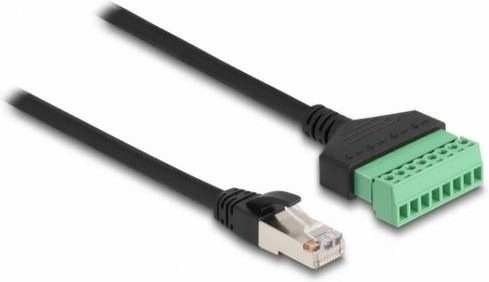 Delock 65977 RJ45 Patchkabel CAT 6 U/UTP Ethernet LAN Kabel Schwarz Grün, Länge: 1,00 m - Bild 1