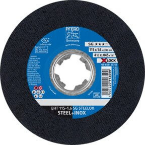 PFERD Trennscheibe EHT 115-1,6 SG STEELOX/X-LOCK für Metall, Schwarz, Durchmesser: 115 mm - Bild 1