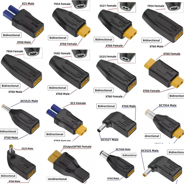 Liujyjc XT60 auf EC5 Stecker-Adapter Set in Schwarz - Bild 1