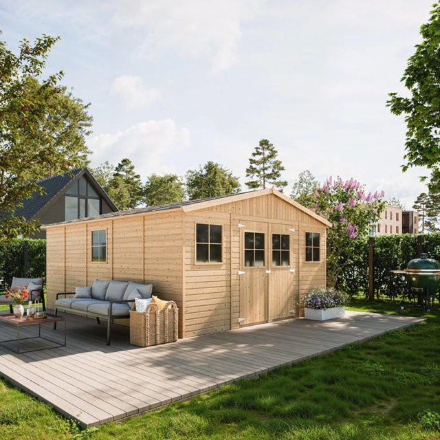 Gartenhaus Gerätehaus aus Kiefernholz H x B x T: 246 x 493 x 401 cm - Bild 1