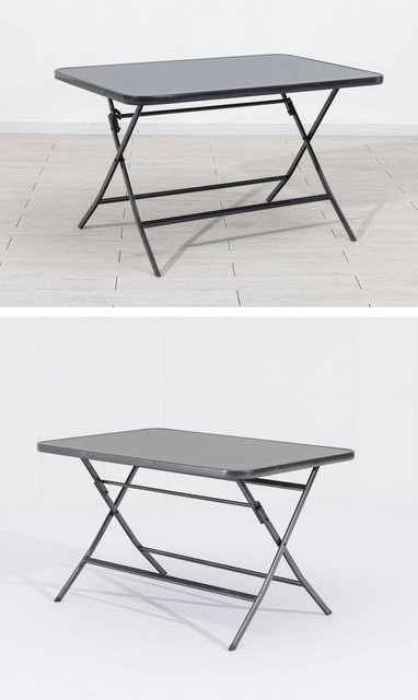 Gardissimo Klapptisch Tara Partytisch für den Garten aus Glas und Stahl, anthrazit, B: 120 cm, T: 80 cm, H: 72 cm - Bild 1