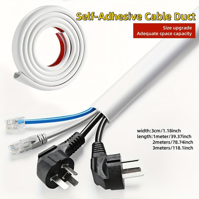 Selbstklebende Kabel-Schutzhülle in Weiß als bogenförmige Kabelabdeckung für Heim und Außenbereich - Bild 1