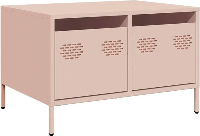 vidaXL TV-Schrank aus kaltgewalztem Stahl in Rosa, Industrie-Stil, B/T/H: 68 x 50 x 43,5 cm - Bild 1