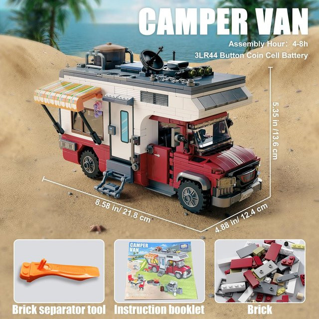 Yiran toy Wohnmobil Bausteine Set mit LED Licht 924 Teile - Bild 1