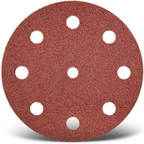 Menzer Klett-Schleifscheiben Ø 125 mm K240 9-Loch für Holz, Metall und Farbe, Braun - Bild 1