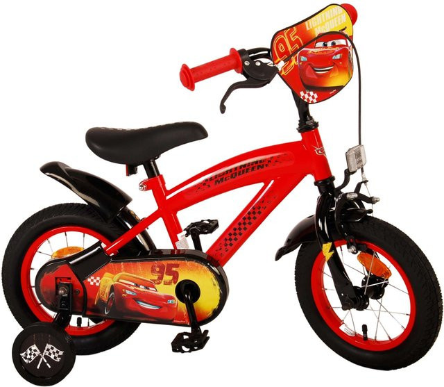 TPFSports Disney Cars Kinderfahrrad, 12 Zoll, Rot - Bild 1
